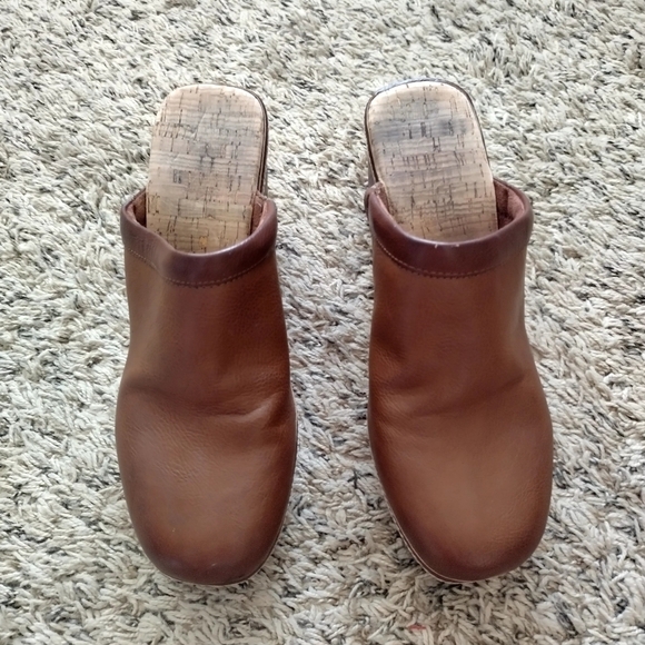 Korks Women's Clogs/Mules Brown Cork Chunky Block Heel Slip-On Size 9M - Picture 3 of 7